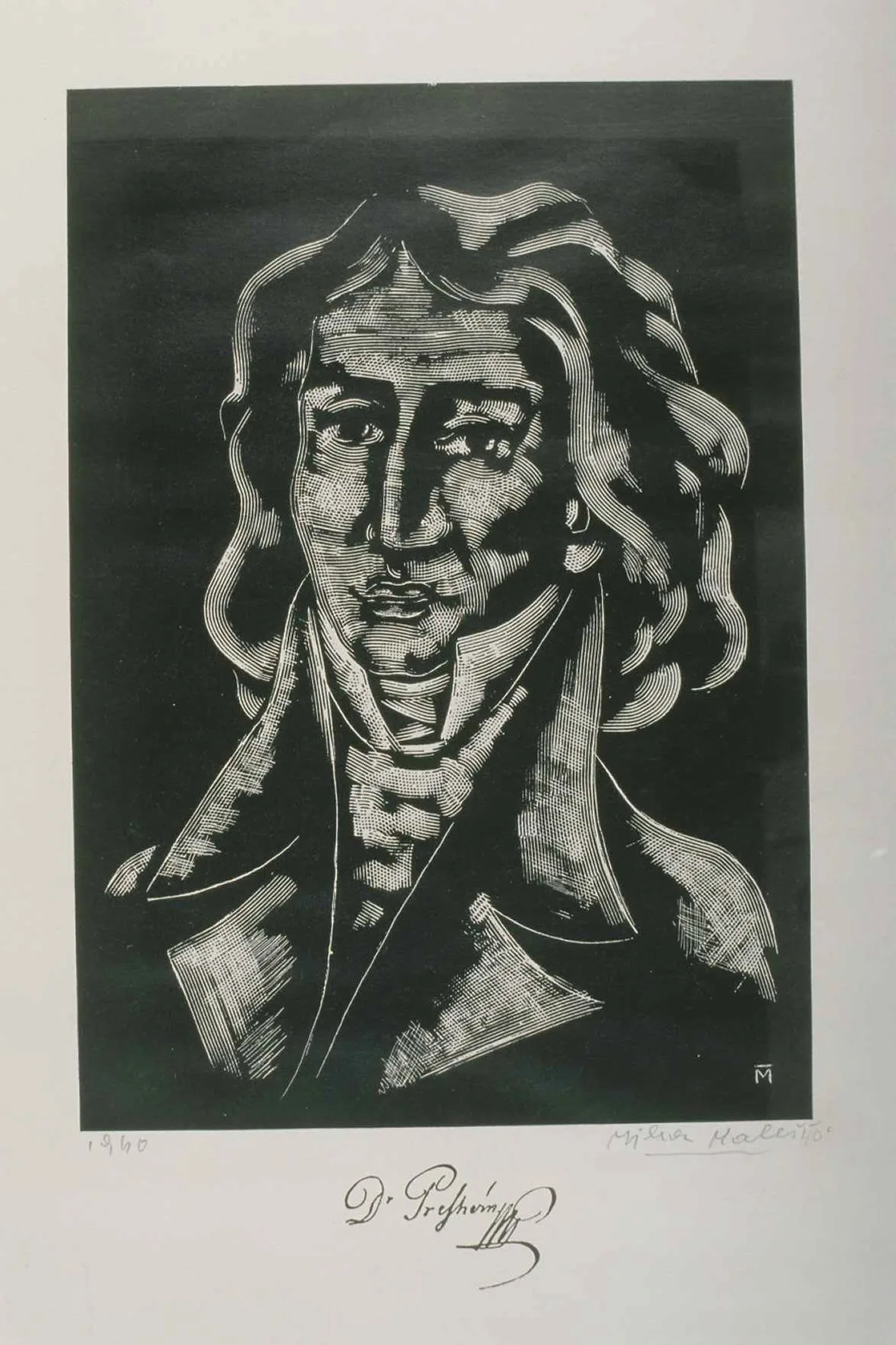 Miha Maleš, Prešeren, linorez, 1940