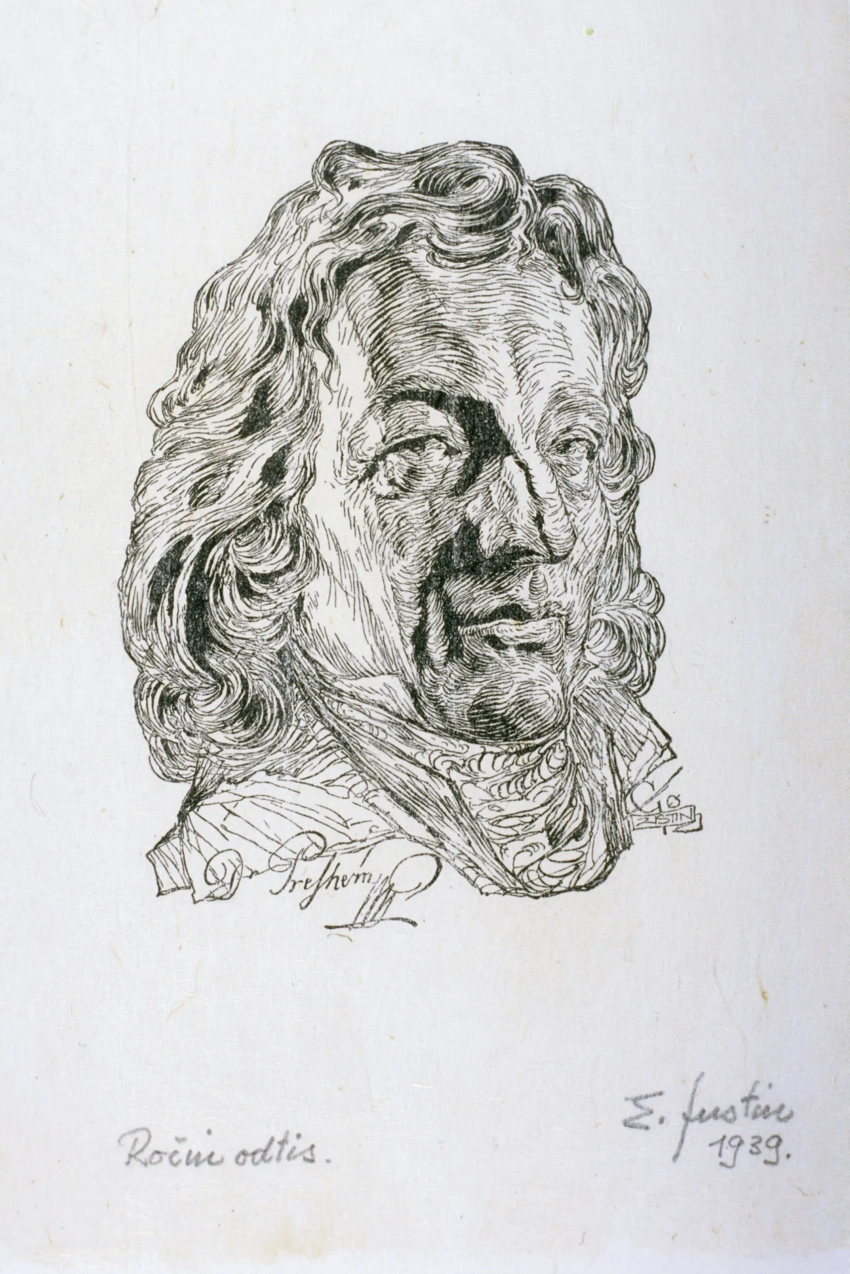 Elko Justin, Dr. Prešeren, perorisba, 1939