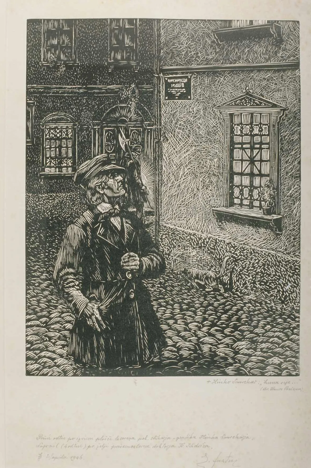Hinko Smrekar, Pod oknom, lesorez, 1927