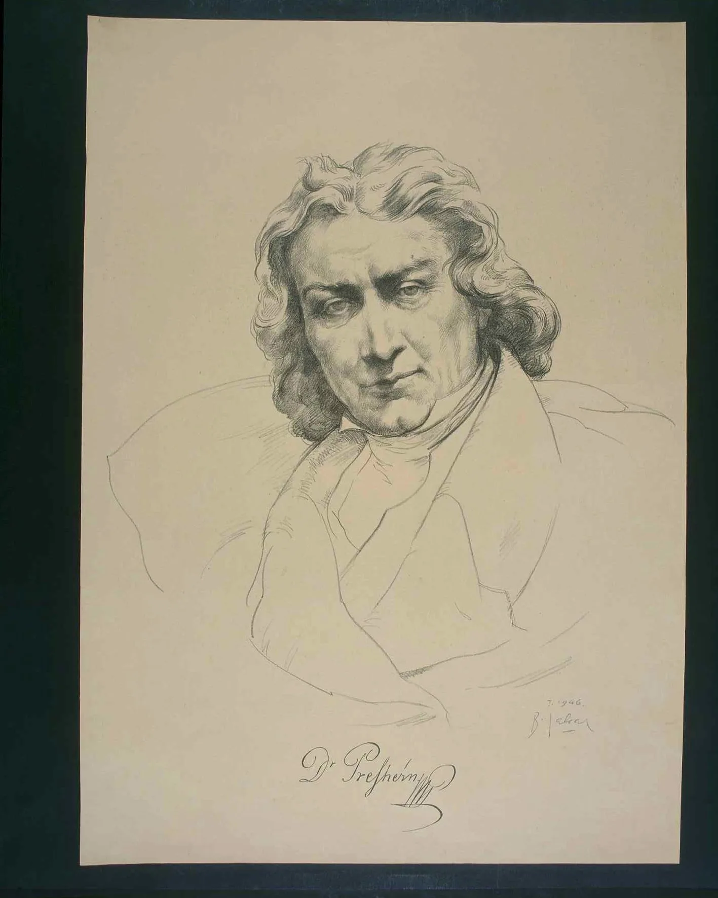 Božidar Jakac, Portret, jedkanica, 1946